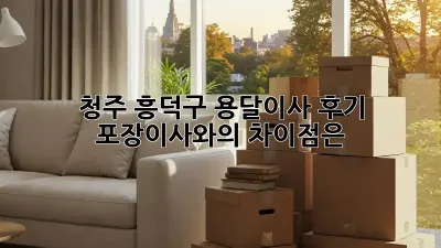 청주 흥덕구 용달이사 후기: 포장이사와의 차이점은?